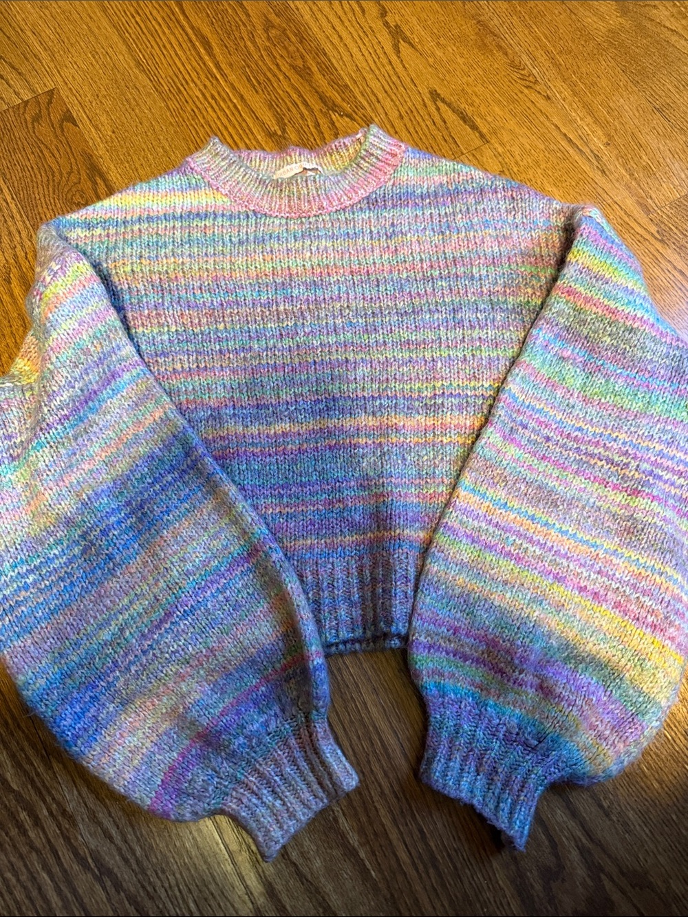 Urban Outfitters crewneck crop multicolor pastel  sweater - size medium